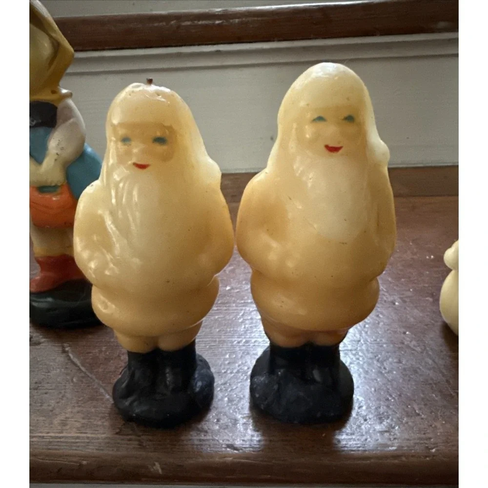 Vintage 5-Snowmen,2-Santa,2-pillar,2-standing boy & girl,‎ 1 mini girl candles